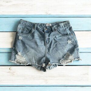 REFUGE Vintage High Rise Distressed Denim Jeans Shorts Size 9